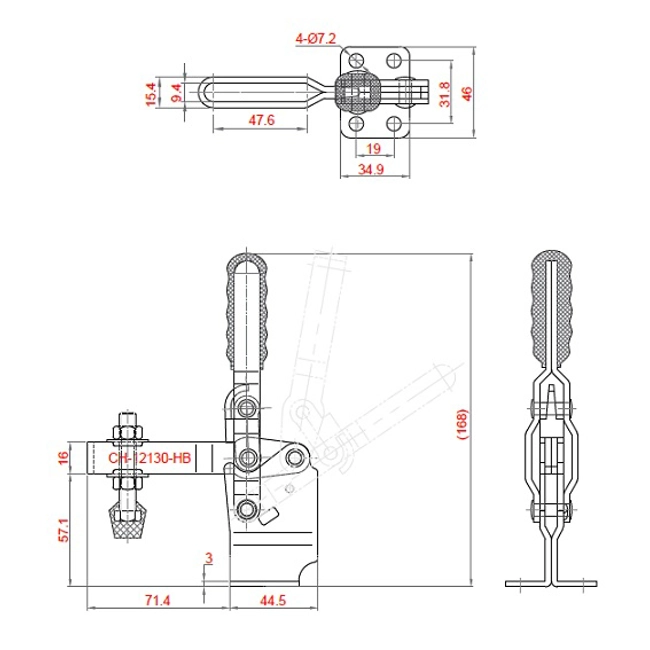 Vendita online Bloccaggio verticale base piatta alta braccio regolabile 230 Kg.